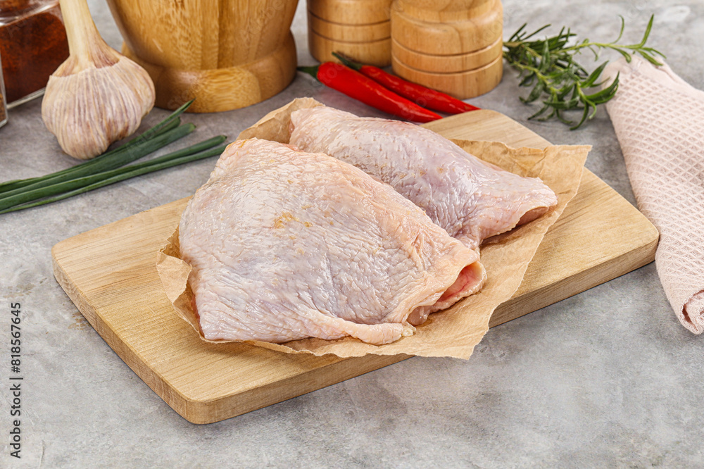 Raw chicken thigh for cooking Raw chicken thigh for cooking