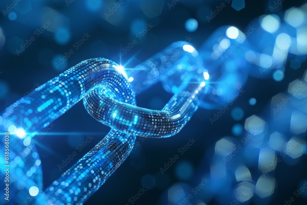 Blockchain technology illustration created with generative ai