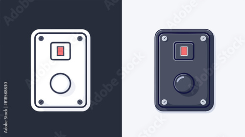 Electric light switch icon with one button. 