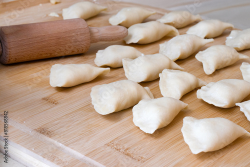 Homemade pierogi ready to boil