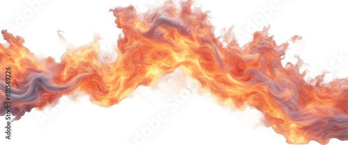 Dynamic swirl of smoke and fire with intense color interplay