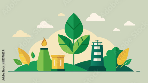 Sustainable Energy Landscape with Renewable Sources Illustration