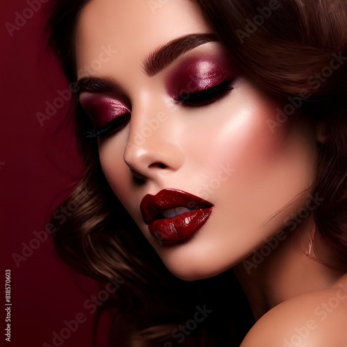 woman with lips and makeup
