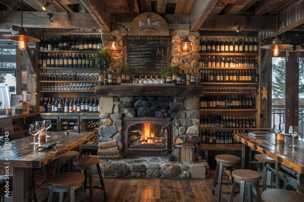 A rustic winery with a cozy tasting room, guests enjoying wine by a fireplace, a warm and inviting atmosphere highlighting the hospitality of the wine industry. A rustic winery with a cozy tasting room, guests enjoying wine by a fireplace, a warm and inviting atmosphere highlighting the hospitality of the wine industry.