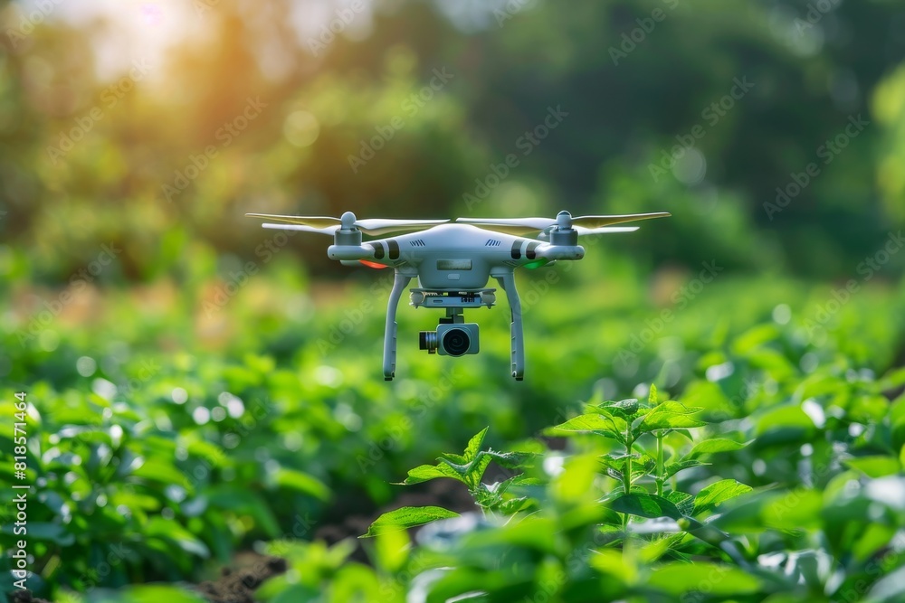 Hybrid technology and smart farming, drone operation for monitoring fields, digital agriculture vehicle, aerial view of tulip cultivation, precision agriculture, and vector farming digitalisation Hybrid technology and smart farming, drone operation for monitoring fields, digital agriculture vehicle, aerial view of tulip cultivation, precision agriculture, and vector farming digitalisation