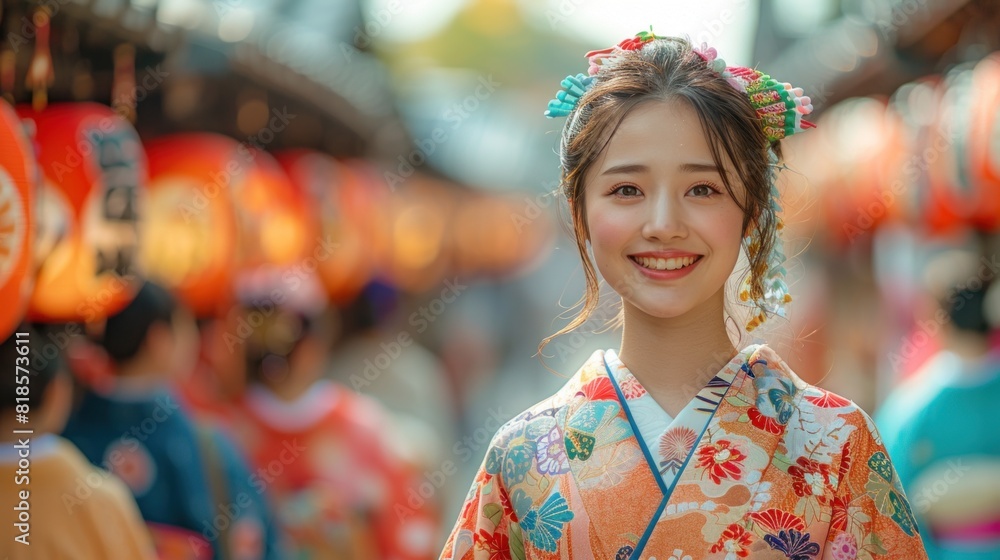 Serene and simple Japanese festival with traditional games and prizes