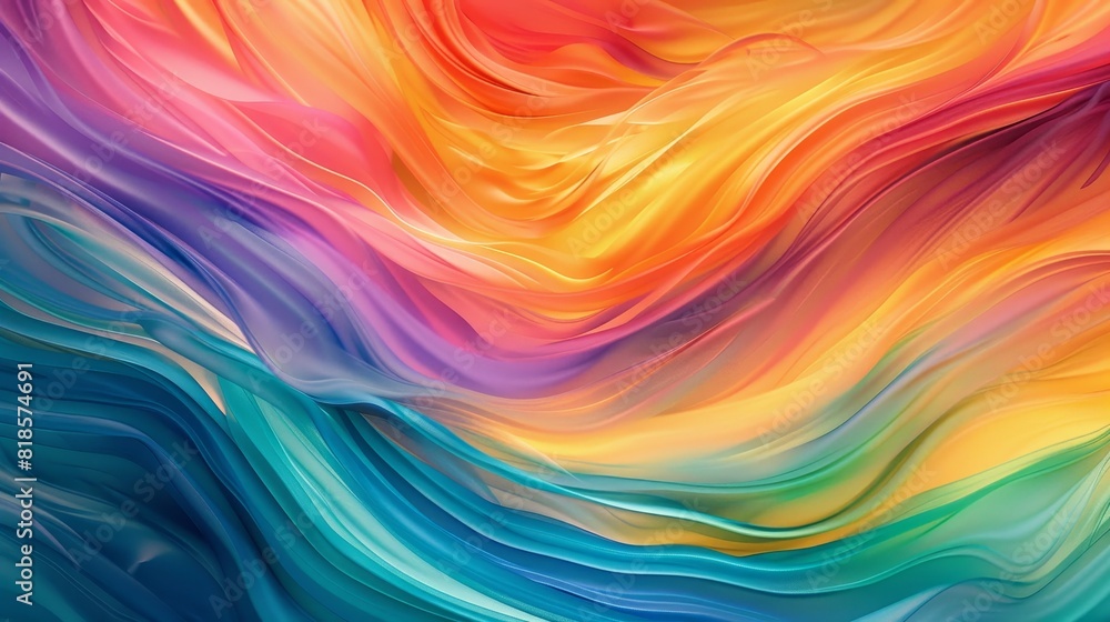 Fluid Unity - Abstract Rainbow Waves in Motion Illustration Fluid Unity - Abstract Rainbow Waves in Motion Illustration