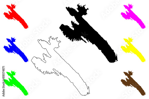 Rab island (Republic of Croatia, Adriatic Sea) map vector illustration, scribble sketch Rab map