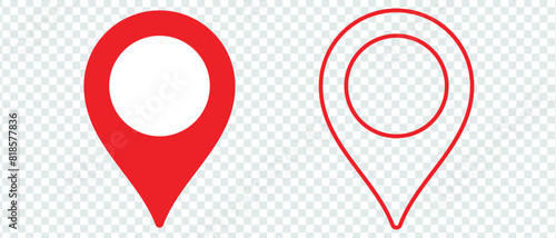 red pin point. map address location pointer symbol. location pin icon symbol sign isolated on transparent background, map icon. Location pin icon flat vector illustration design 