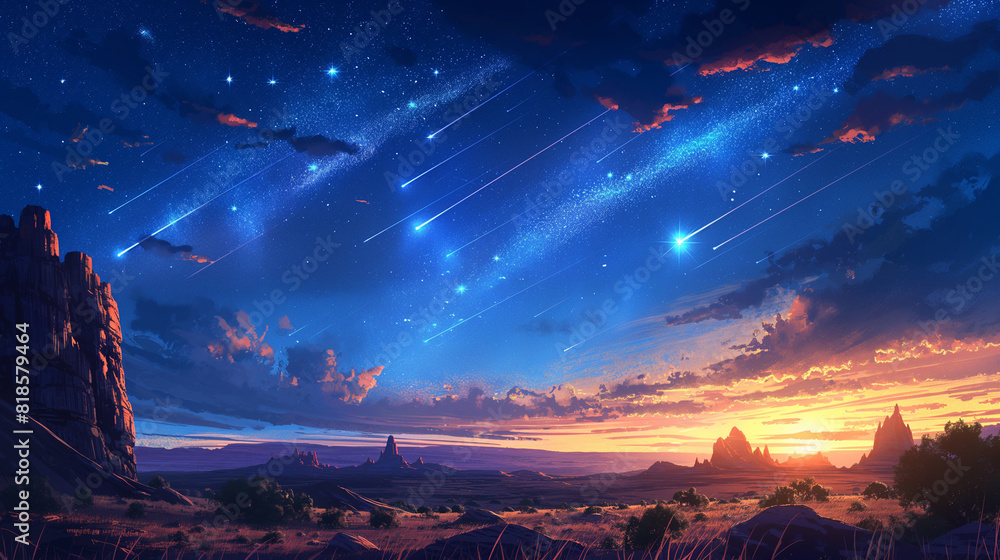 Starry Night Sky illustration , sunset, stars at midnight wallpapper Starry Night Sky illustration , sunset, stars at midnight wallpapper
