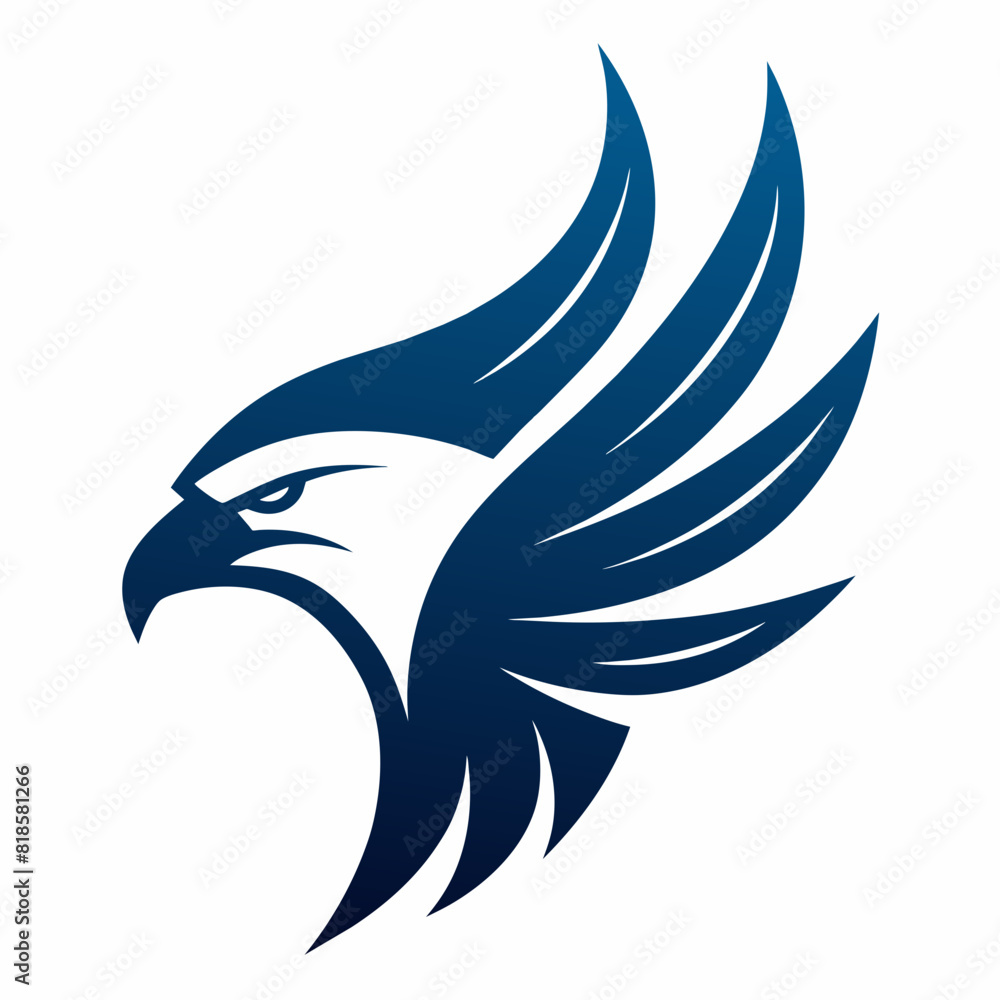 Eagle flying logo design icon vector art illustration
