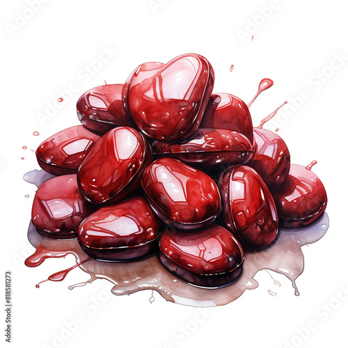 Photos Chocolate candies velentines isolated on transparent background AI generated