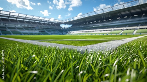 Grass field on the stadium