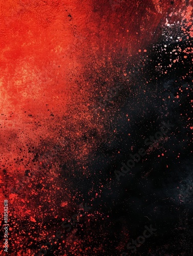 red to black spot   color gradient rough abstract background shine bright light and glow template empty space   grainy noise grungy texture