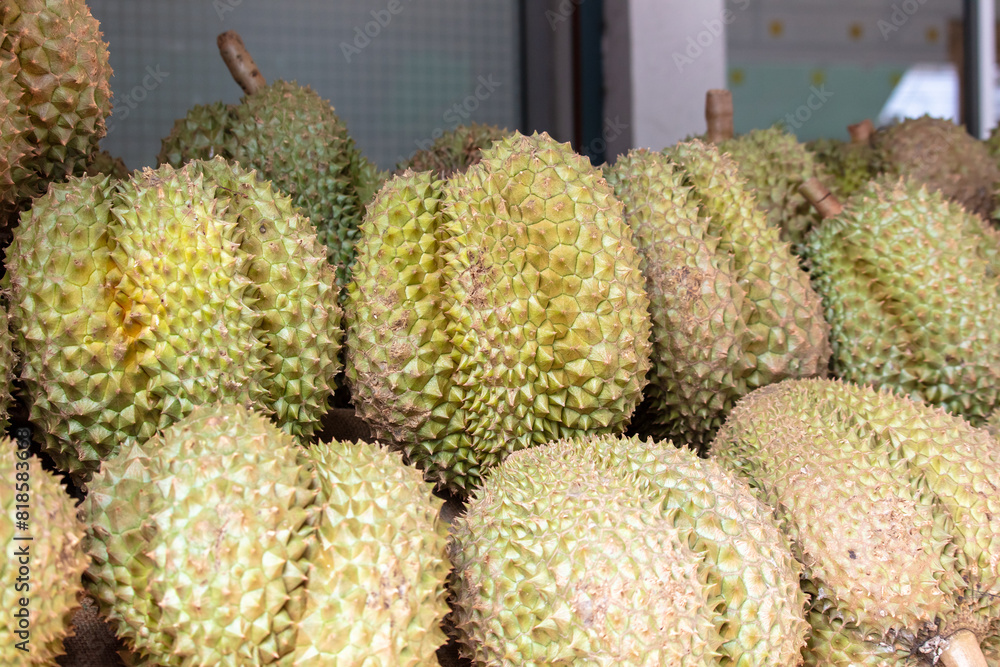 Durian fruit as background. Close-up Durian fruit as background. Close-up