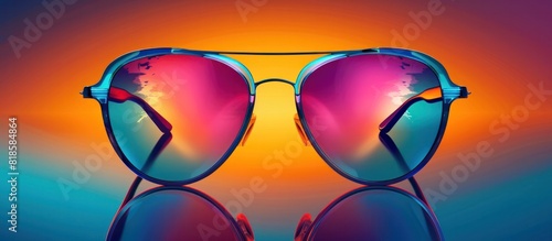 Funky Style Sunglasses Radiating with Bright Colors and Reflections