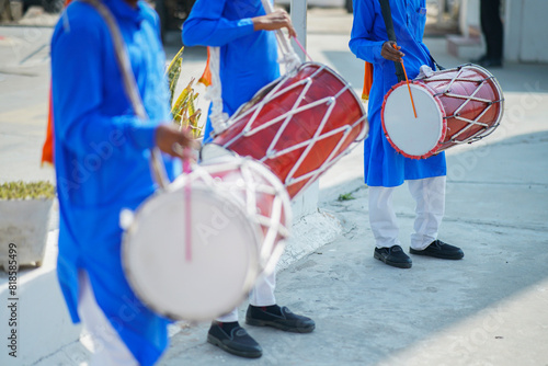 Drummer Playing Drums in Indian Wedding, Indian Musical Band | Colorful Indian wedding ceremony background