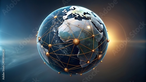 Global network connection concept  abstract concept earth  World map point  line  composition  representing the global  Global network connection international meaning.