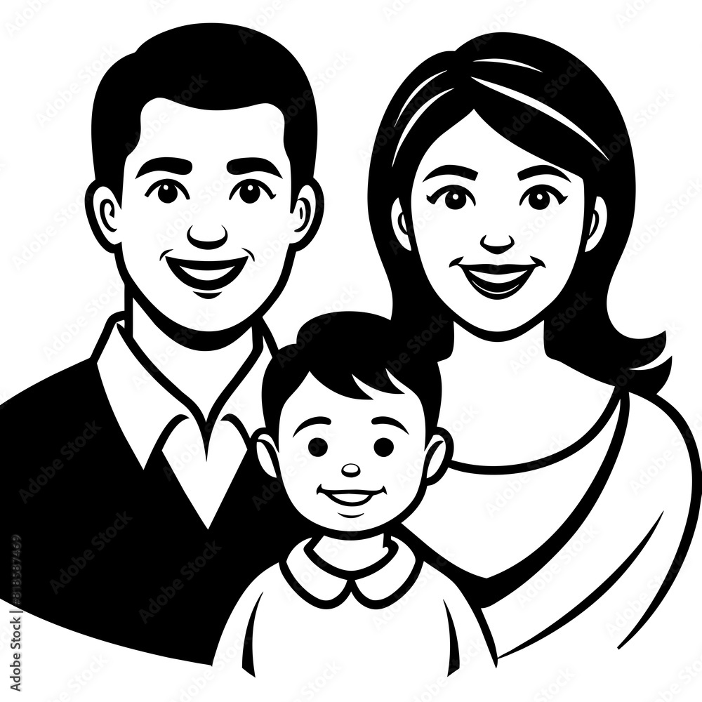 The Happy Family vector icons illustration The Happy Family vector icons illustration