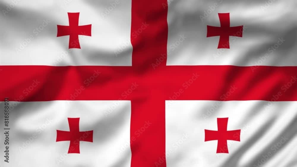 Georgia Flag waving in the wind, National Flag background video, High Speed Full HD 4K Georgia Flag waving in the wind, National Flag background video, High Speed Full HD 4K