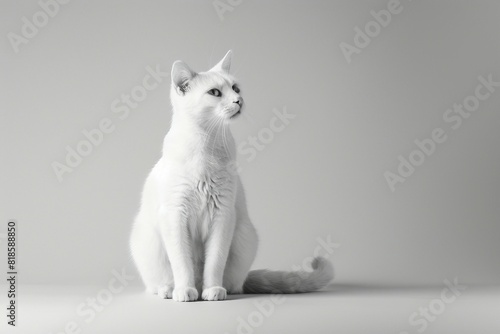 a black and white photo of a cat © Robert
