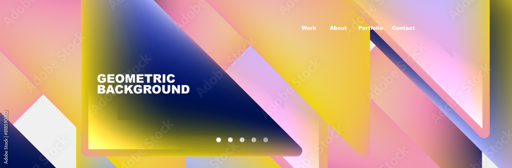 Fototapeta premium Colorful fluid gradient triangles and squares web site template. Vector Illustration For Wallpaper, Banner, Background, Card, Book Illustration, landing page