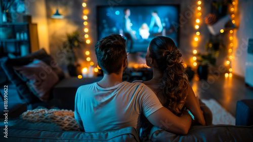 Couple Enjoying TV Series 