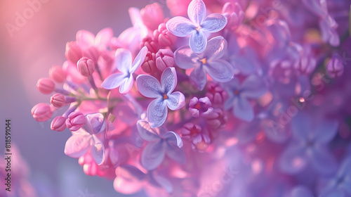 copy space, close up nature shot, high quality photo, lilac tree flower. Close-up photo of beautiful purple flowers, announcing the beginning of spring. Floral background with space for text.