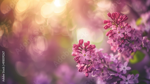 copy space  close up nature shot  high quality photo  lilac tree flower. Close-up photo of beautiful purple flowers  announcing the beginning of spring. Floral background with space for text.