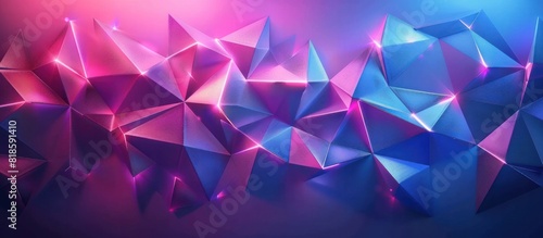 Futuristic Abstract Polygonal Design with Vibrant Neon Gradients