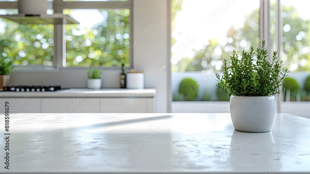 Minimalist white kitchen interior with a blurred background showing a clean and modern design, the empty countertop for product display or montage presentation concept.
Minimalist white kitchen interior with a blurred background showing a clean and modern design, the empty countertop for product display or montage presentation concept.