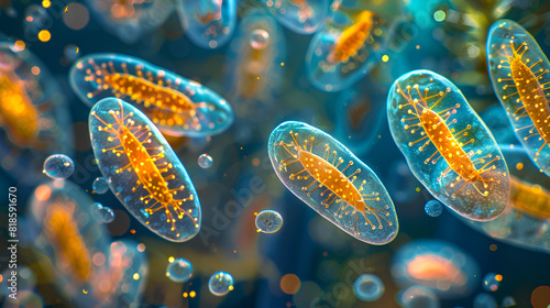 Infusoria aquatic Tiny ciliates and flagellates ,generative ai