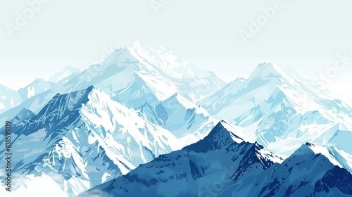 A background showing a snowy mountain range in two different color versions.