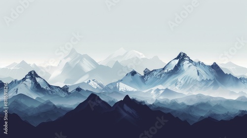 A background showing a snowy mountain range in two different color versions.