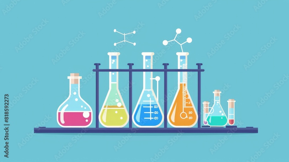 An array of laboratory glassware with scientific symbols.
An array of laboratory glassware with scientific symbols.