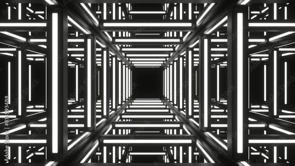 White Movement Through Neon Frame Background VJ Loop in 4K White Movement Through Neon Frame Background VJ Loop in 4K