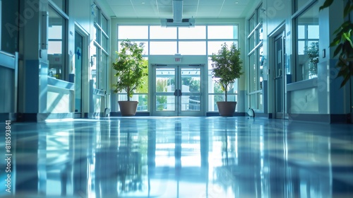 A welcoming hospital entrance, designed with universal accessibility in mind for all patients and visitors.