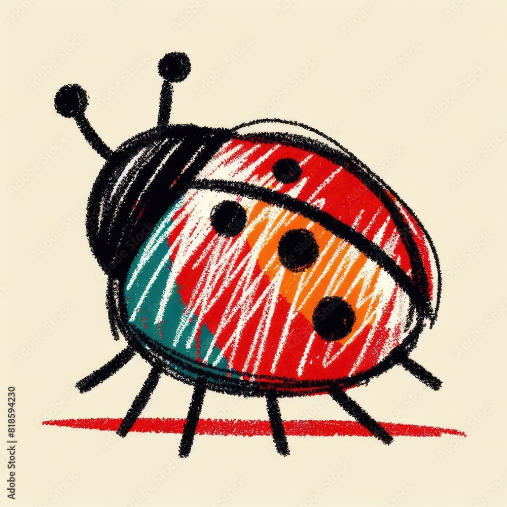 Child Drawing a Very Cute and Adorable Ladybug Child Drawing a Very Cute and Adorable Ladybug