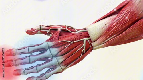 anatomy of human body parts. 3d illustration of human hand anatomy photo