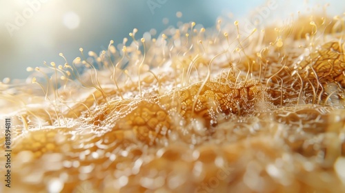 Detailed D Rendering of Skin Surface Showcasing Natural Hair Follicle at x Zoom photo