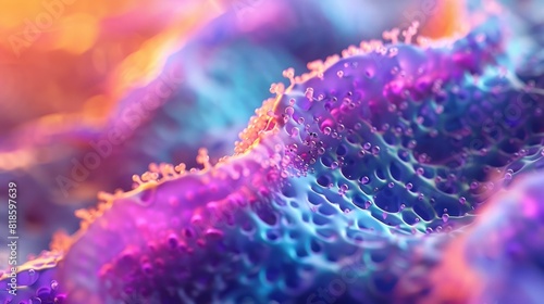 Vibrant D Render of Human Skin Revealing Cell Structures in Intricate Detail photo