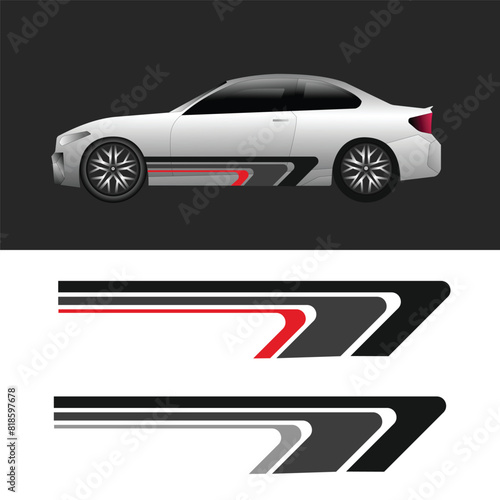 car body wrap decal design vector