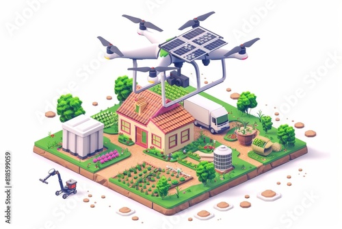 Precision agriculture with isometric sensors and drones  using vector technology for innovative water management and efficient fertilizing in vegetable gardens