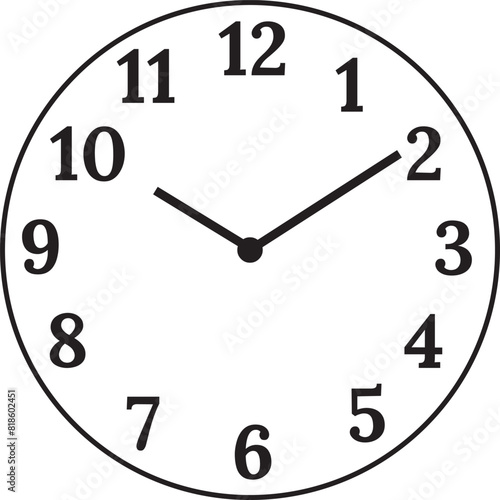 Wall round clock isolated design. Wall clock design.