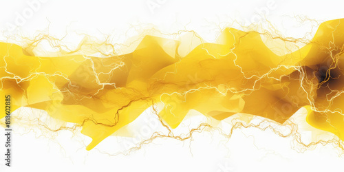 yellow lightning on white background