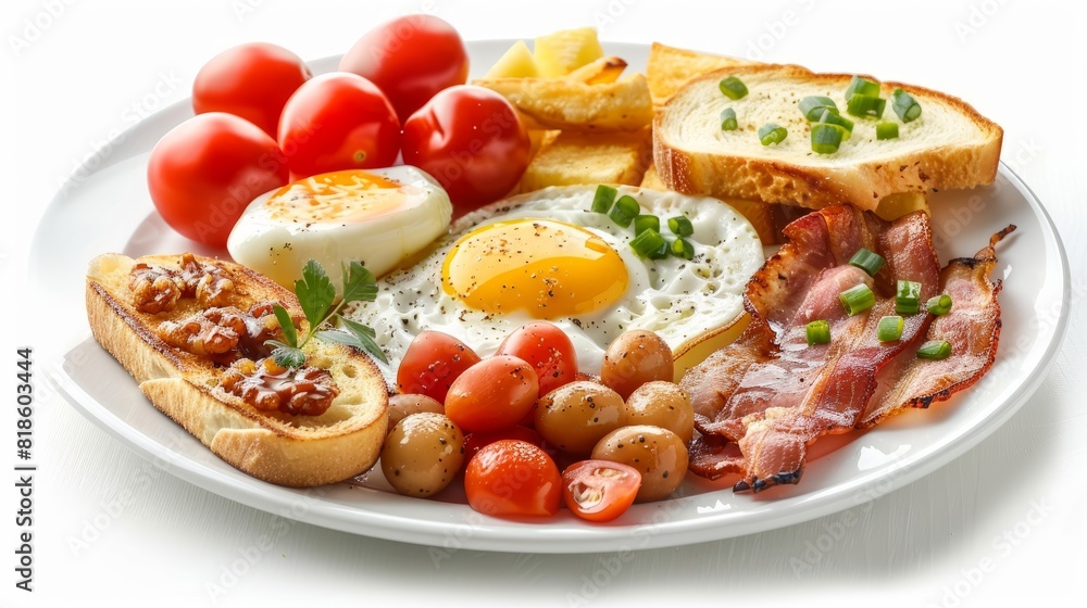 english breakfast, isolated on white background english breakfast, isolated on white background