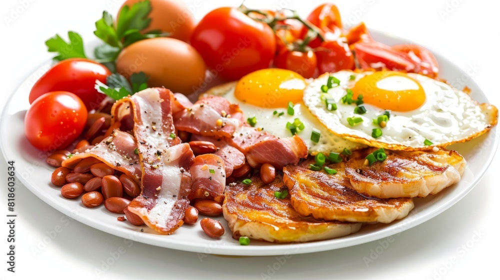 english breakfast, isolated on white background english breakfast, isolated on white background