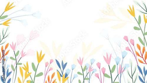 Abstract flower background vector design floral border frame