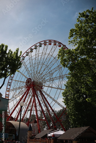 beautiful large children s park with many carousels