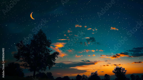 Beautiful Night Sky with Celestial Wonders 
